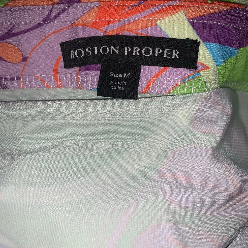 Boston Proper Cabo Leaves Print Fringe Skirt sz M - Picture 10 of 10